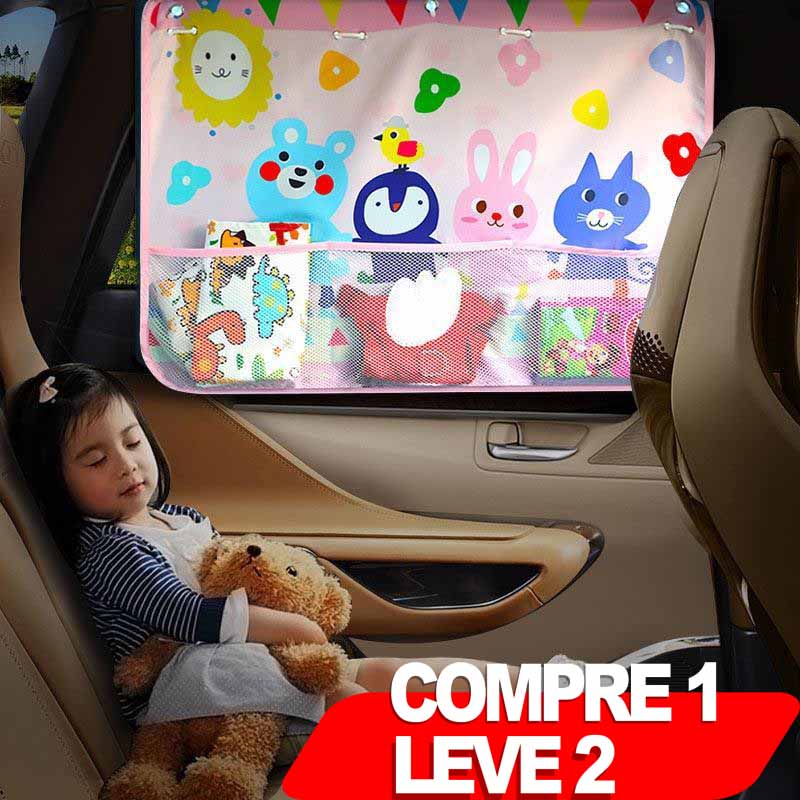 Cortina de proteção solar UV infantil para janela do carro - SuperAdhere COMPRE 1 LEVE 2